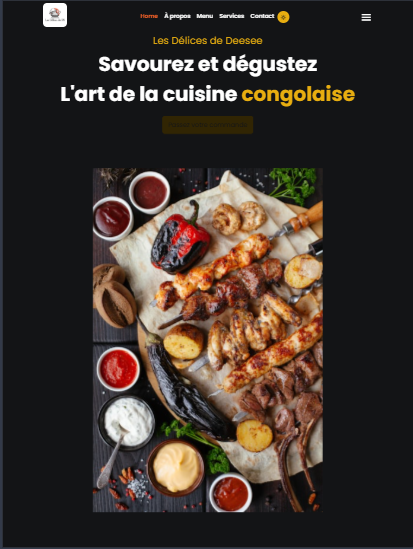 Site web restaurant Les Délices de Deesee — réalisé par BIMO-tech Dakar